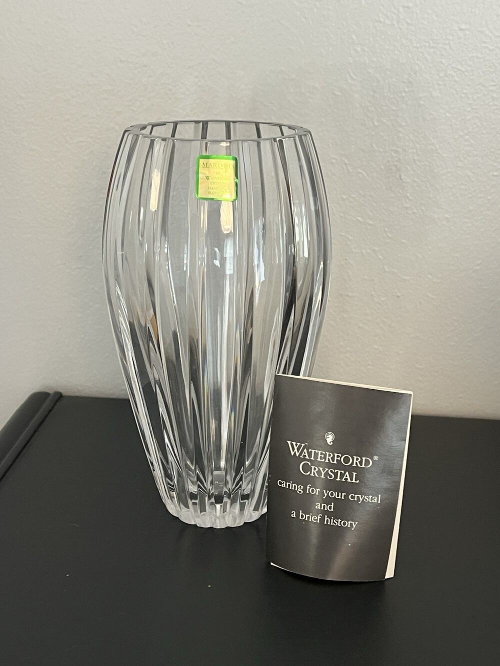 Vintage Marquis Vase by Waterford Crystal Vertical Cut Slovenia 7”